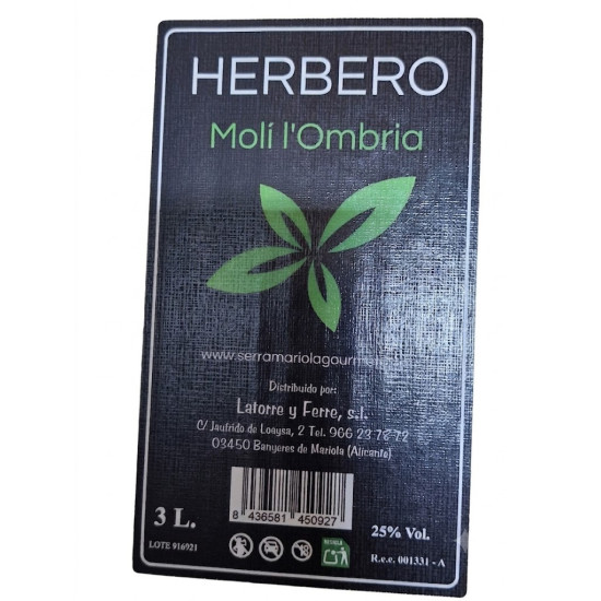 HERBERO BOTELLON  3  LITROS